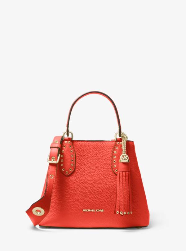 Damske Satchel Taske Michael Kors Brooklyn Small Pebbled Leather Koralove - Kabelky Michael Kors Levně | QYWKG-2671